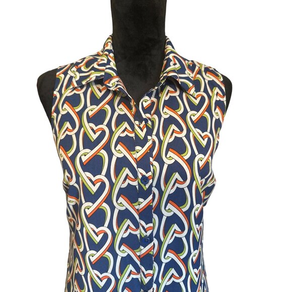 💖Cabi Sleeveless Shirt Dress With Bold Heart Print Size S - Picture 2 of 9
